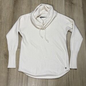 Eddie Bauer Relaxed Sleepwear Long‎ Sweater Cowl-Neck Soft Knit Womens XS White